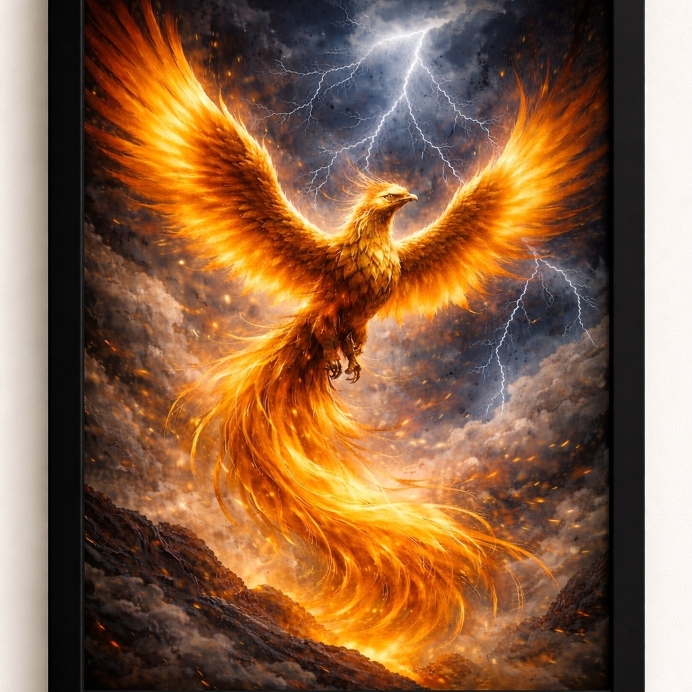 Fiery Phoenix Wall Art